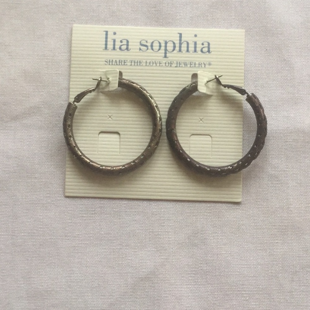 LIA SOPHIA brown loop earrings